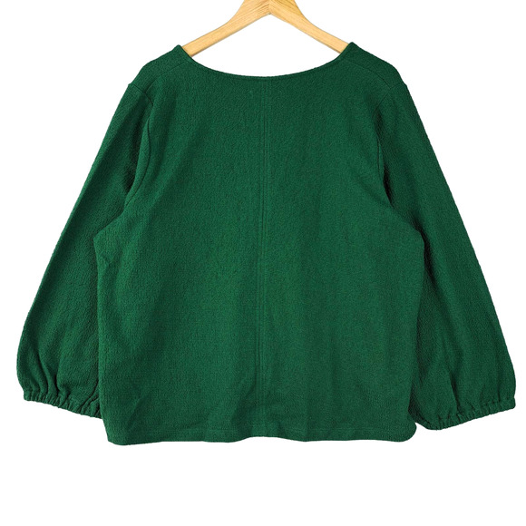 Madewell Full Sleeve Top Womens Size XXL Green Nubby Knit V-Neck NWT - Picture 8 of 8